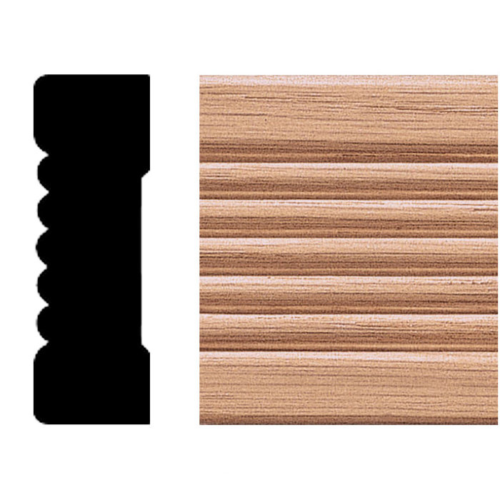 Manor House 3/4 in. x 21/4 in. x 8 ft. Oak Fluted Casing Moulding